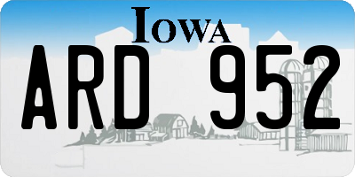 IA license plate ARD952