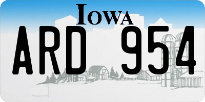 IA license plate ARD954