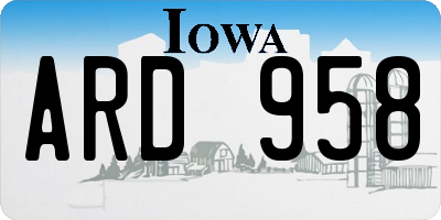 IA license plate ARD958