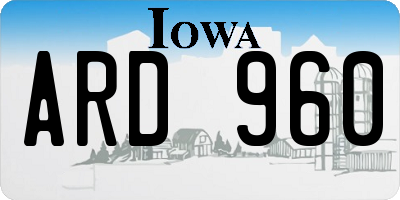 IA license plate ARD960