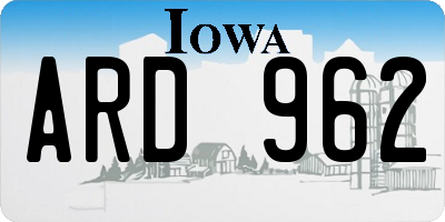 IA license plate ARD962