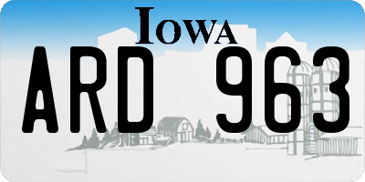 IA license plate ARD963