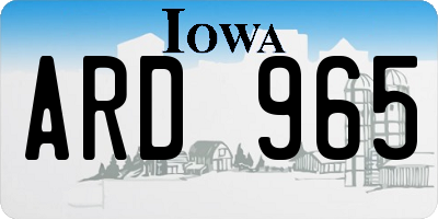 IA license plate ARD965