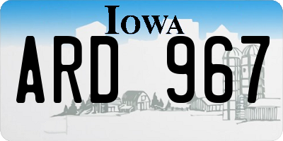 IA license plate ARD967