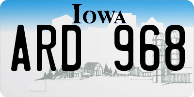 IA license plate ARD968