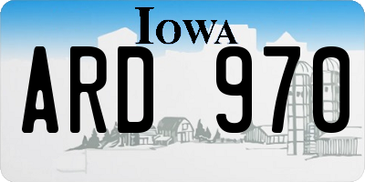 IA license plate ARD970
