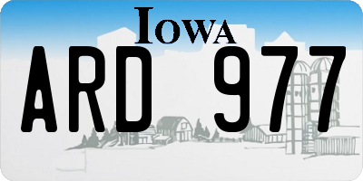 IA license plate ARD977