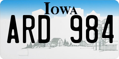 IA license plate ARD984