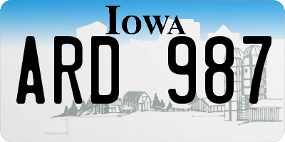 IA license plate ARD987