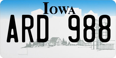 IA license plate ARD988