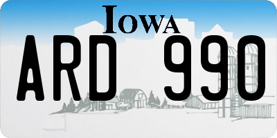 IA license plate ARD990