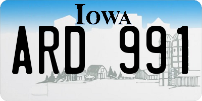 IA license plate ARD991