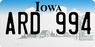 IA license plate ARD994