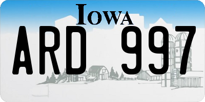 IA license plate ARD997