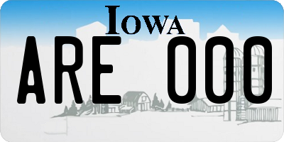 IA license plate ARE000
