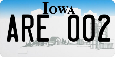 IA license plate ARE002