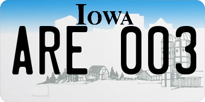 IA license plate ARE003