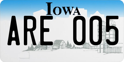 IA license plate ARE005