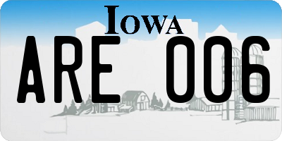 IA license plate ARE006