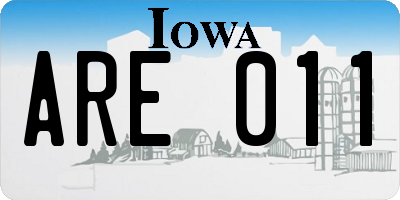 IA license plate ARE011