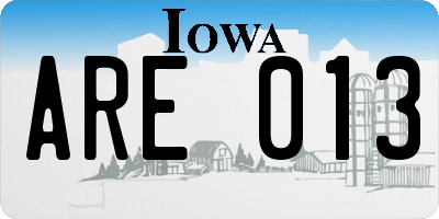 IA license plate ARE013