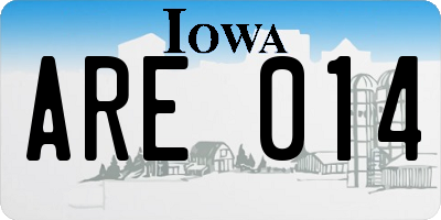 IA license plate ARE014