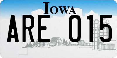 IA license plate ARE015