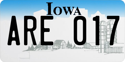 IA license plate ARE017