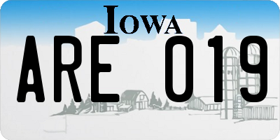 IA license plate ARE019