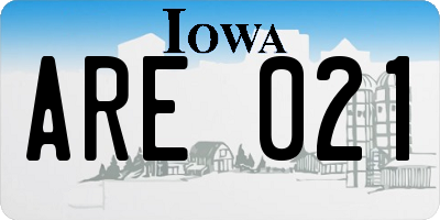 IA license plate ARE021