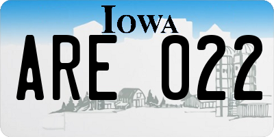 IA license plate ARE022