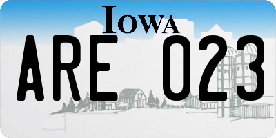 IA license plate ARE023