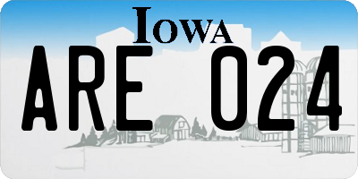 IA license plate ARE024