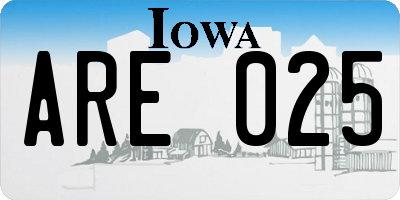 IA license plate ARE025
