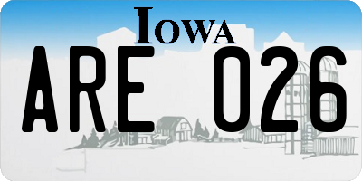 IA license plate ARE026