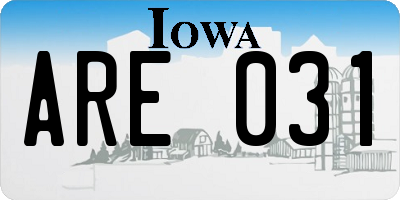 IA license plate ARE031