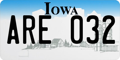 IA license plate ARE032