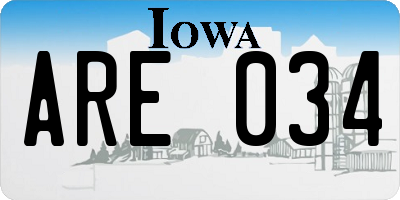 IA license plate ARE034