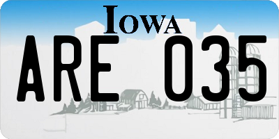 IA license plate ARE035