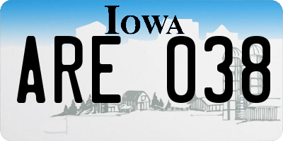 IA license plate ARE038