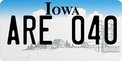 IA license plate ARE040