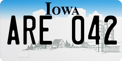 IA license plate ARE042