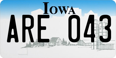 IA license plate ARE043