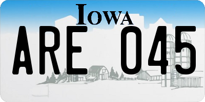 IA license plate ARE045