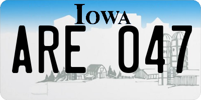IA license plate ARE047