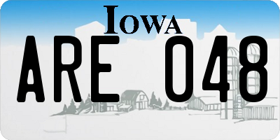 IA license plate ARE048