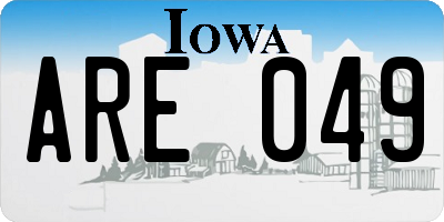 IA license plate ARE049