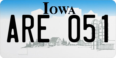 IA license plate ARE051
