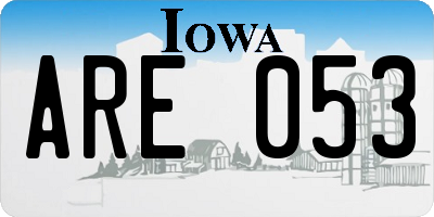 IA license plate ARE053