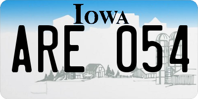 IA license plate ARE054